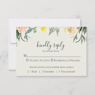 Garden Floral Wedding RSVP Card Karte