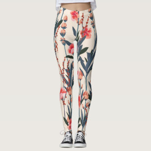 Garden Florals: Tropical Botanical Vintag Leggings