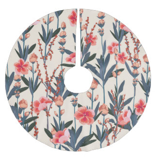 Garden Florals: Tropical Botanical Vintag Polyester Weihnachtsbaumdecke