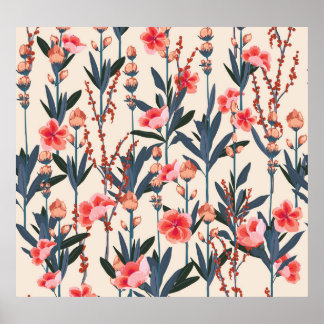 Garden Florals: Tropical Botanical Vintag Poster
