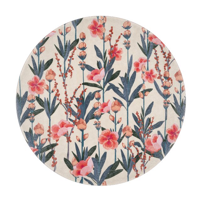Garden Florals: Tropical Botanical Vintag Schneidebrett (Vorderseite)