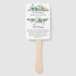 Garden Foliage Bouquet Wedding Program Fans Fächer