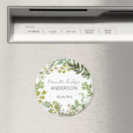 Garden Foliage Green Wreath Wedding Party Magnet
