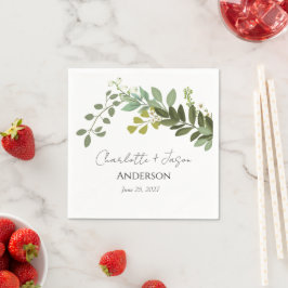 Garden Foliage Grüne Reben Hochzeitsfeier Serviette