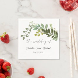 Garden Foliage Grüne Reben Hochzeitsfeier Serviette