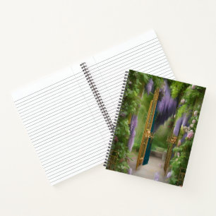 Garden Gate and Wisteria Notizbuch