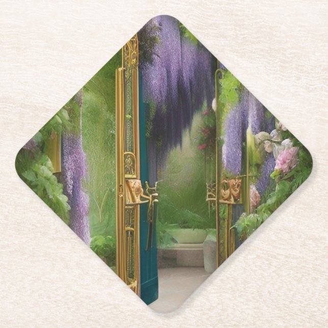 Garden Gate and Wisteria Untersetzer (Vorderseite)