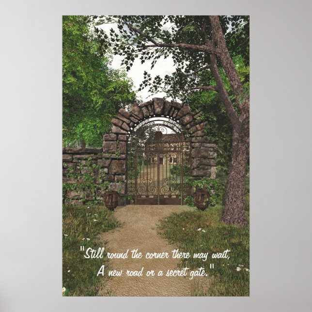 Garden Gate Poster mit Quotation (Vorne)