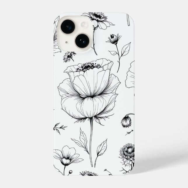 Garden Glam: Luxuriöse florale Telefonabdeckung iPhone Hülle (Rückseite)