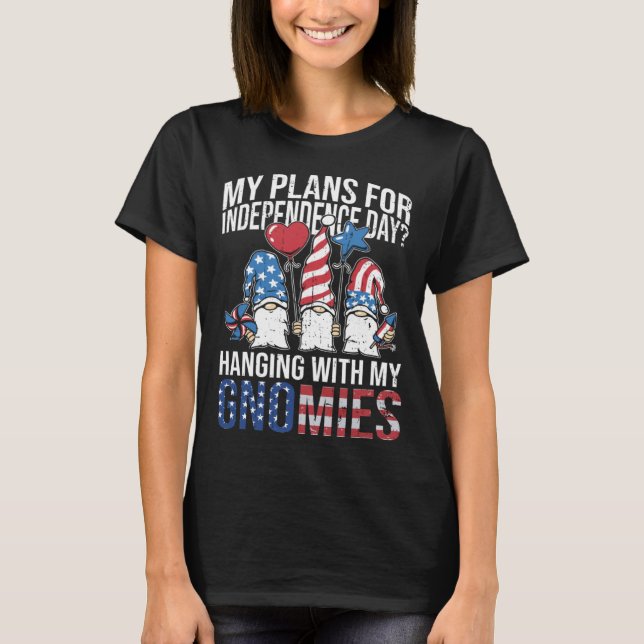 Garden Gnome 4th Of July Indipendence Day Gnome Ga T-Shirt (Vorderseite)