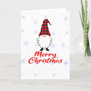 Garden Gnome Frohe Weihnachten Roter Büffel Karier