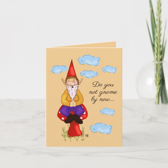 Garden Gnome I Liebe You Card Dankeskarte (Vorderseite)