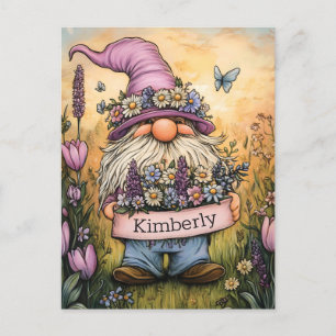 Garden Gnome Illustration mit individualisierbarem Postkarte