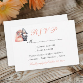 Garden Gnome Wedding RSVP | Orange Woodland Summer Karte
