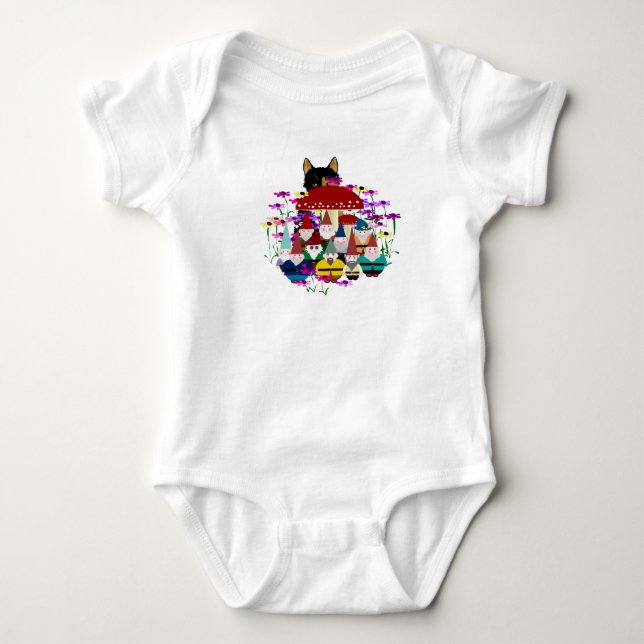 Garden Gnomes Baby Bodysuit Strampler (Vorderseite)
