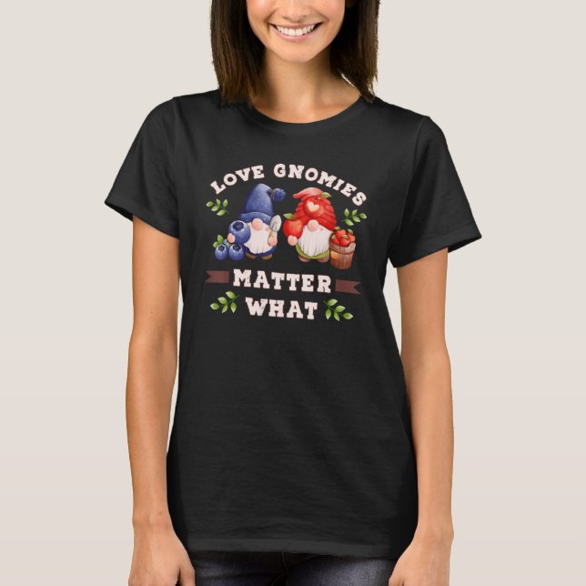 Garden gnomes  gnomes with blueberries and apples T-Shirt (Vorderseite)