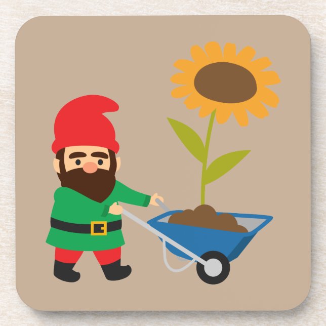 Garden Gnomes niedlich und farbenfroh Getränkeuntersetzer (Vorderseite)