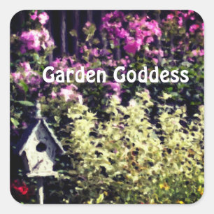 Garden Goddess Blumengarten Niedlich  Quadratischer Aufkleber