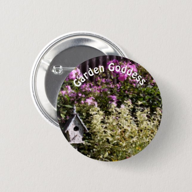 Garden Goddess Flower Garden Cute  Button (Vorne & Hinten)