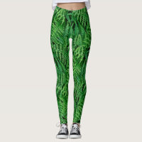 Garden Green Fern Leggings: Go Earthy— Leggings