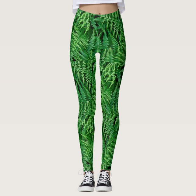 Garden Green Fern Leggings: Go Earthy— Leggings (Vorderseite)