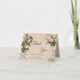 Garden Green - Soft Pink Roses Vielen Dank Dankeskarte