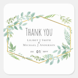Garden Greenerity Wedding Quadratischer Aufkleber