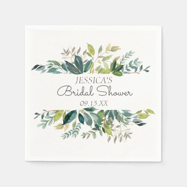 Garden Greenery Personalisiert Paper Napkin Serviette (Vorderseite)