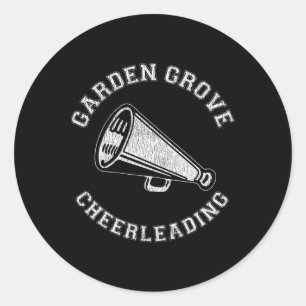Garden Grove Cheer Distressed Retro 90er Cheerlead Runder Aufkleber