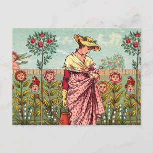 Garden Grow Blume Kunst, Dichtung und Musik Postkarte