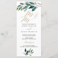 Garden Grüntöne Gay Wedding Program - Mr & Mr.