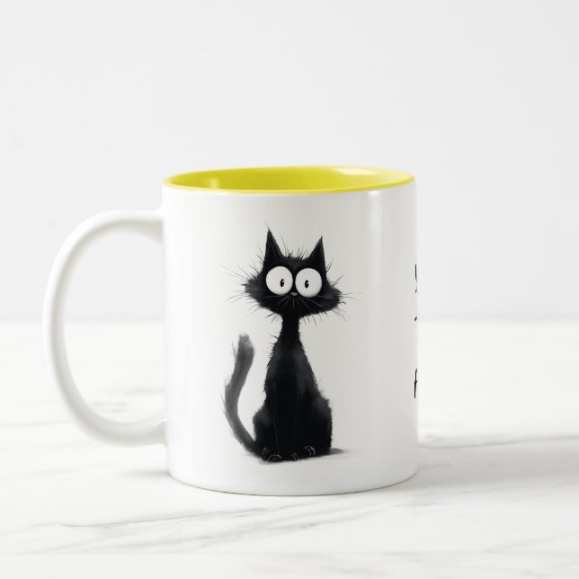 Garden Guardian – Black Cat Mug Zweifarbige Tasse (Links)