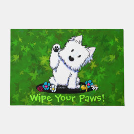 Garden Helper Waving Westie Doormat Fußmatte