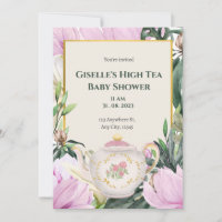 Garden High Tea Baby Dusche Einladung