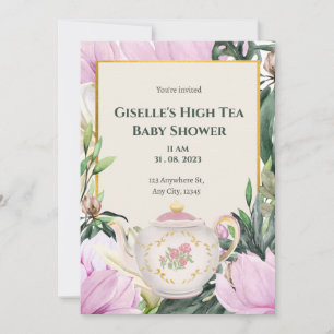Garden High Tea Baby Dusche Einladung