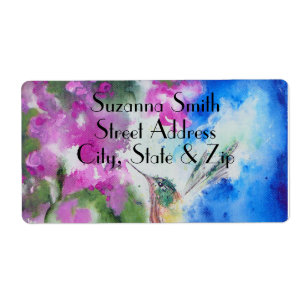 Garden Hummingbird Wedding Rücksendeadressen-Aufkl