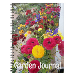 Garden Journal Rannunculus Red Spring Flowers Notizblock