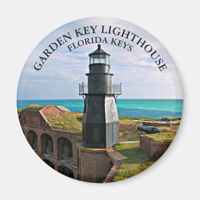 Garden Key Lighthouse, FL Round Magnet (Vorne)