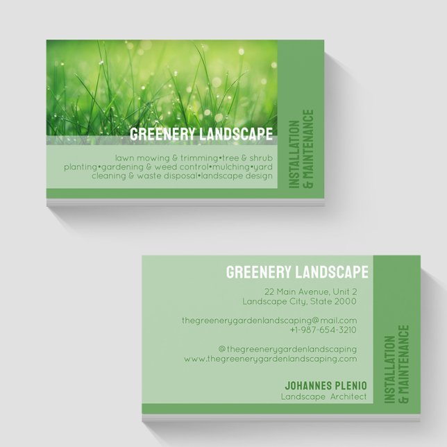 Garden & Landscaping Services Business Card Visitenkarte (Von Creator hochgeladen)