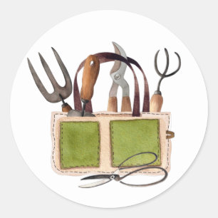 Garden Life Tool Bag Round Sticker