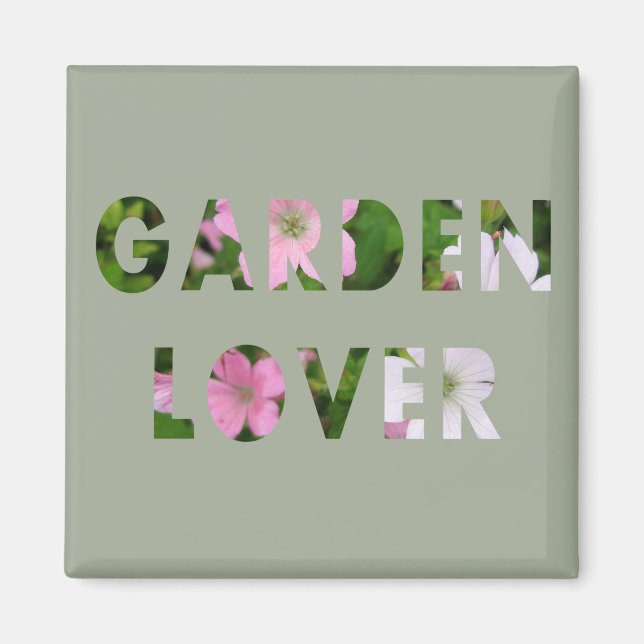 Garden Lover Floral Text Magnet (Vorne)