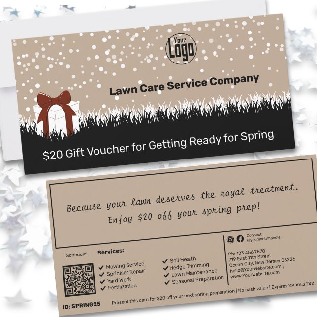 Garden Maintenance Weihnachtsgeschenkkarte (Garden Maintenance Christmas Gift Voucher Card)