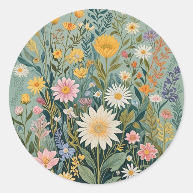 Garden Medley Runder Aufkleber (Vorderseite)