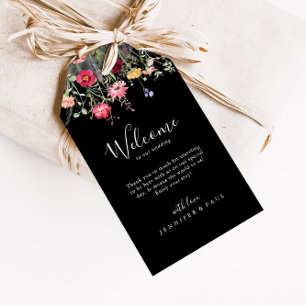 Garden Multicolor Wildblume Hochzeit Willkommen Geschenkanhänger
