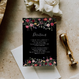 Garden Multicolor Wildblume Hochzeitsrichtungen Begleitkarte