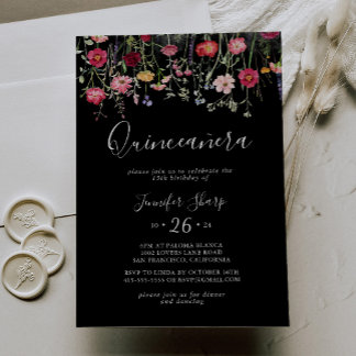 Garden Multicolor Wildblume Quinceñera Einladung