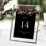 Garden Multicolor Wildblume Wedding Tischnummer<br><div class="desc">Diese Tischnummer mit einer farbenfrohen Wildblume ist ideal für eine Hochzeit in der Natur. Das Design umfasst eine bunte Auswahl an rosa,  rot,  lila,  gelb,  weiß,  violett,  rot,  bordeauxfarbenen Blume in schwarzem Hintergrund. Das ist eine zweiseitige Tischnummer. Fügen Sie jede benötigte Tischnummer individuell in Ihren Warenkorb.</div>