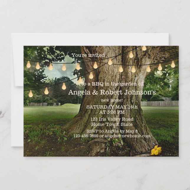 Garden New Zuhause GRILLEN Housewarming Party Einl Einladung (Vorderseite)
