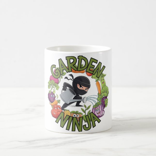 Garden Ninja Design - Spaß Gartenarbeit Grafik Kaffeetasse (Mittel)
