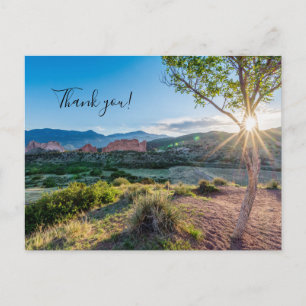 Garden of Gods Tree Sunburst Danke Postcard Postkarte
